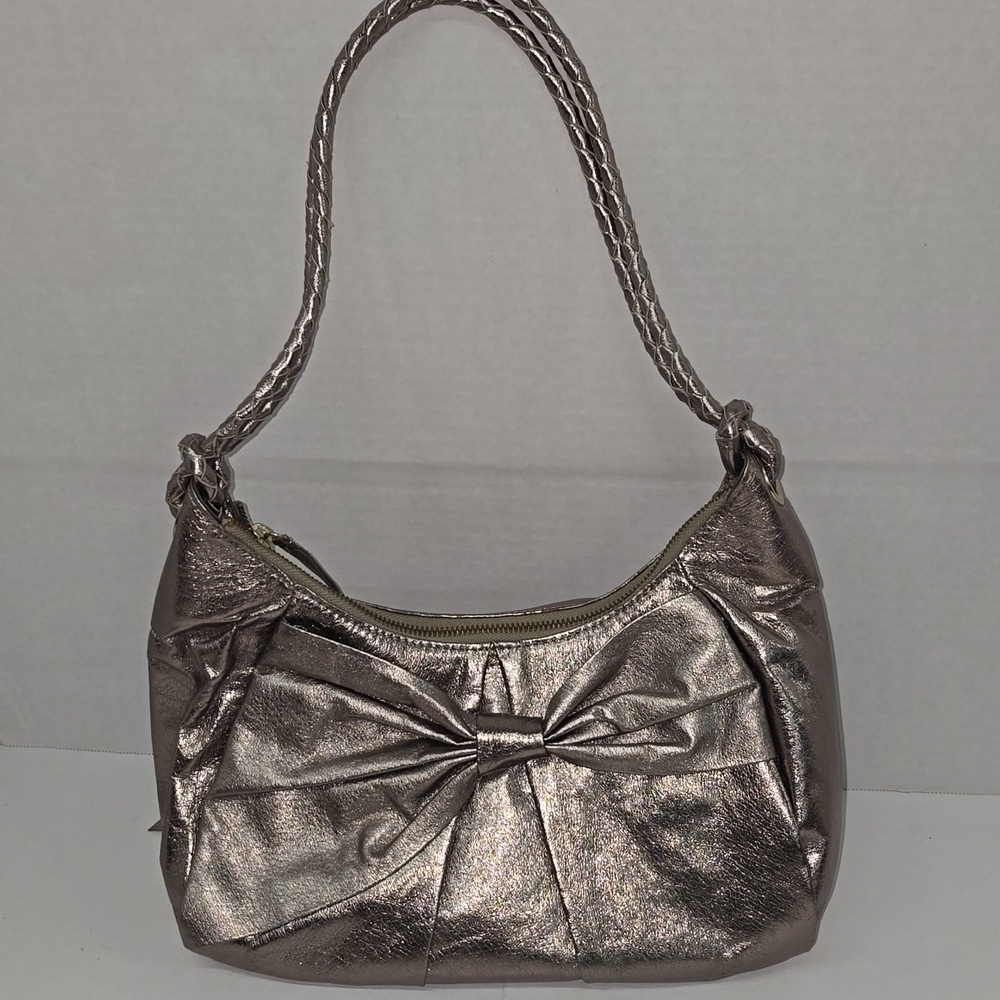 Elliot Lucca Metallic Leather Hobo Shoulder Purse